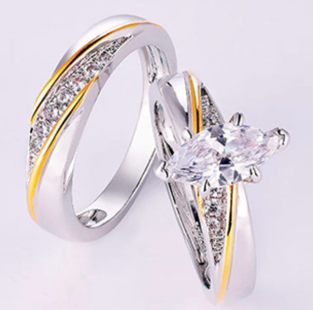 VogueFlo Bridal Wedding Ring Set - VogueFlo