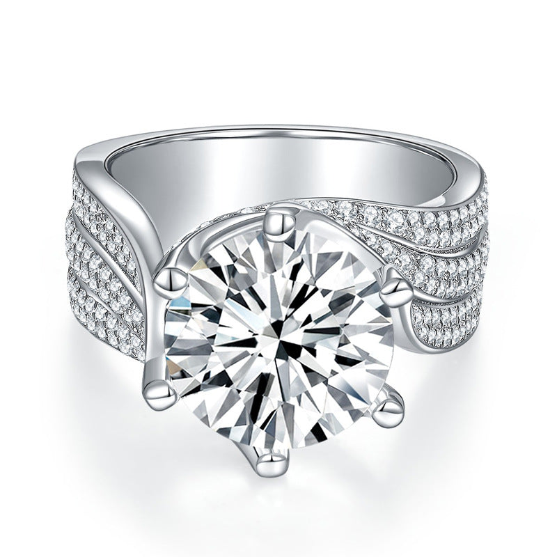 VogueFlo Sparkling Elegance Moissanite-Inspired Women's Engagement Ring