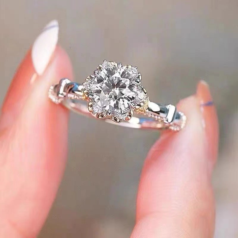 VogueFlo Pristine Sparkle Moissanite Wedding Ring